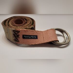 LUCKY brand leather + embroidered belt M/L, 4.5'